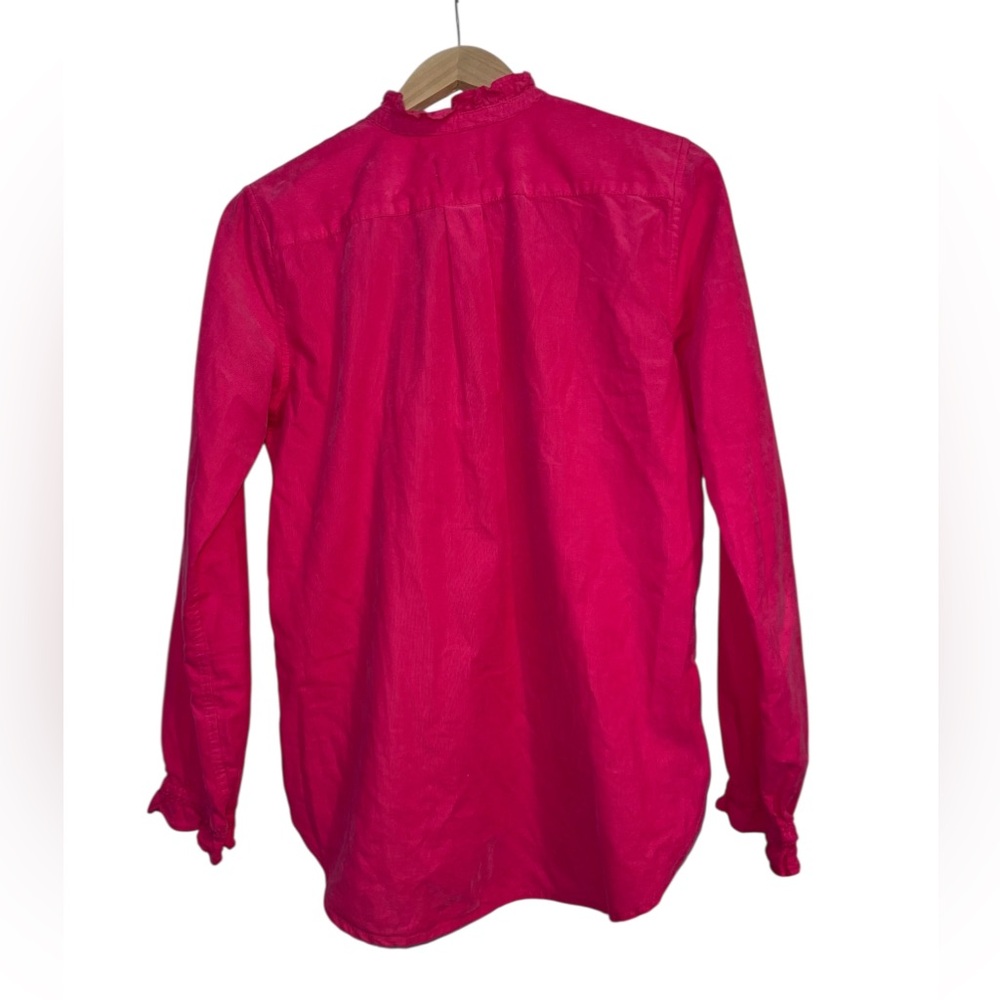 J. Crew Classic-fit ruffleneck Pink shirt in corduroy size 4 - Picture 7 of 15